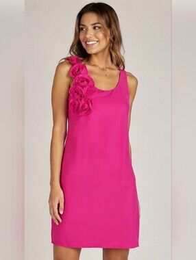 Ted Baker Barbie Colored Silky Fuchsia Dress Size 2